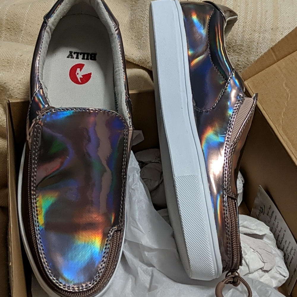 Billy Galactic, irredescent loafers